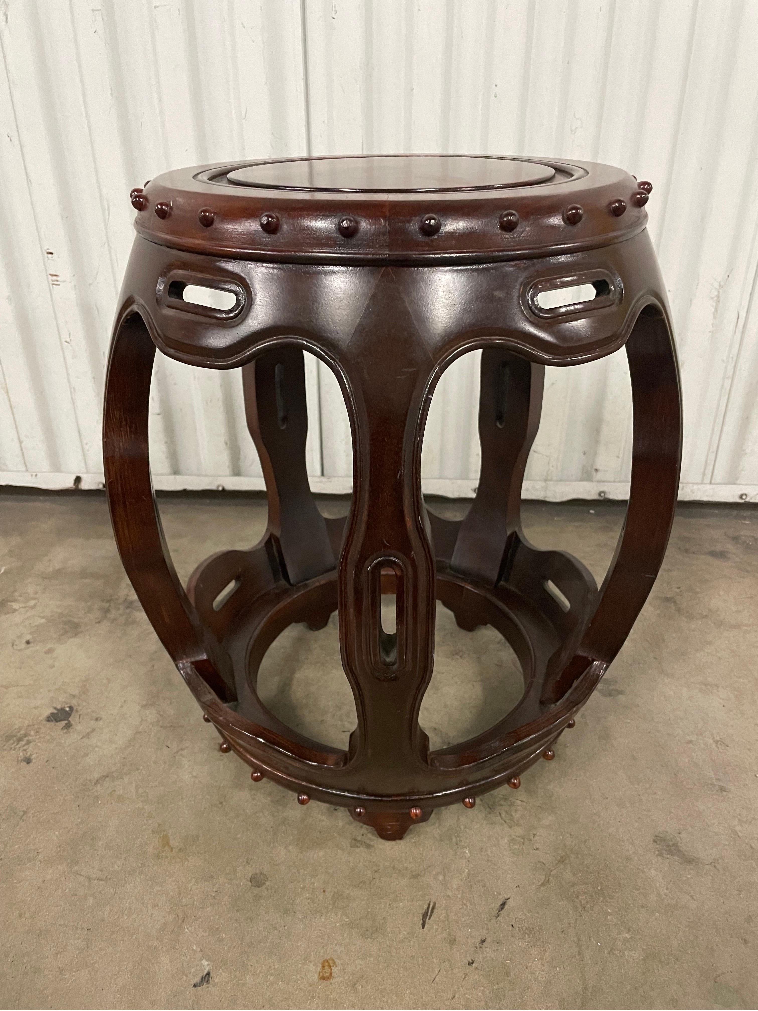20th Century Vintage Chinese Rosewood Garden Seat For Sale