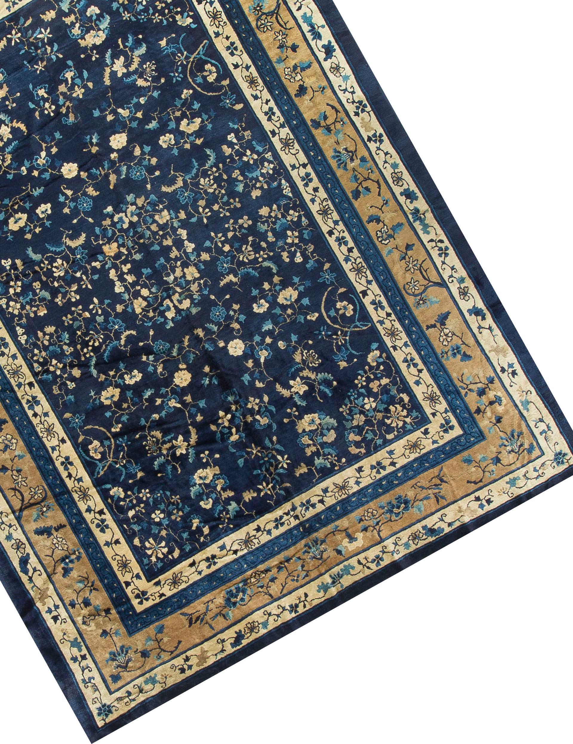 Noué à la main Tapis chinois vintage datant d'environ 1940 10'3 x 13'10 en vente