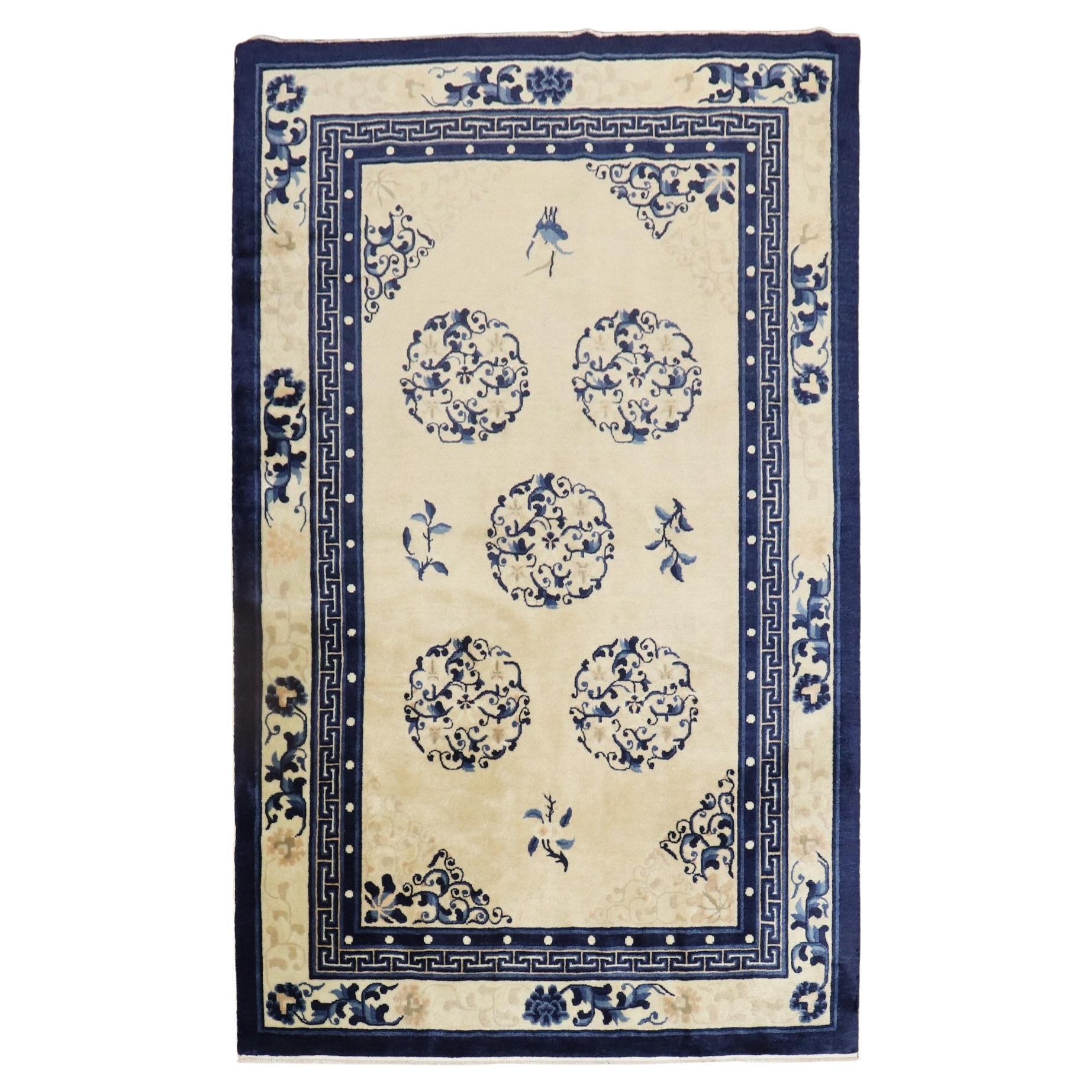 Vintage Chinese Rug with Soumak Design and Warm Arts and Crafts Style