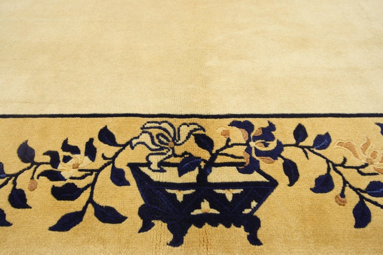 Vintage Chinese Rug with Minimalist Design, Peace and Tranquility For ...
