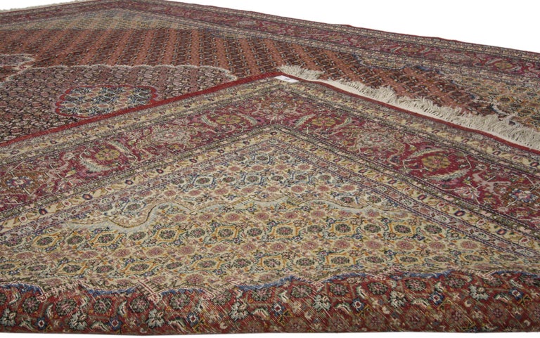 Tudor Vintage Chinese Rug with Persian Mahi Fish Design with Manor House Style For Sale