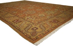 Vintage Chinese Rug with Soumak Design and Warm Arts & Crafts Style