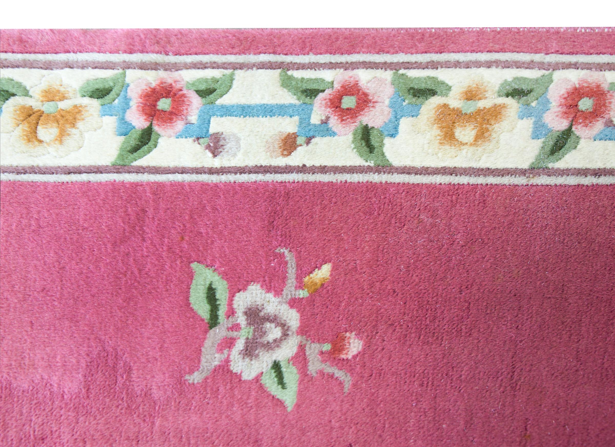 Hand-Knotted Vintage Chinese Runner For Sale