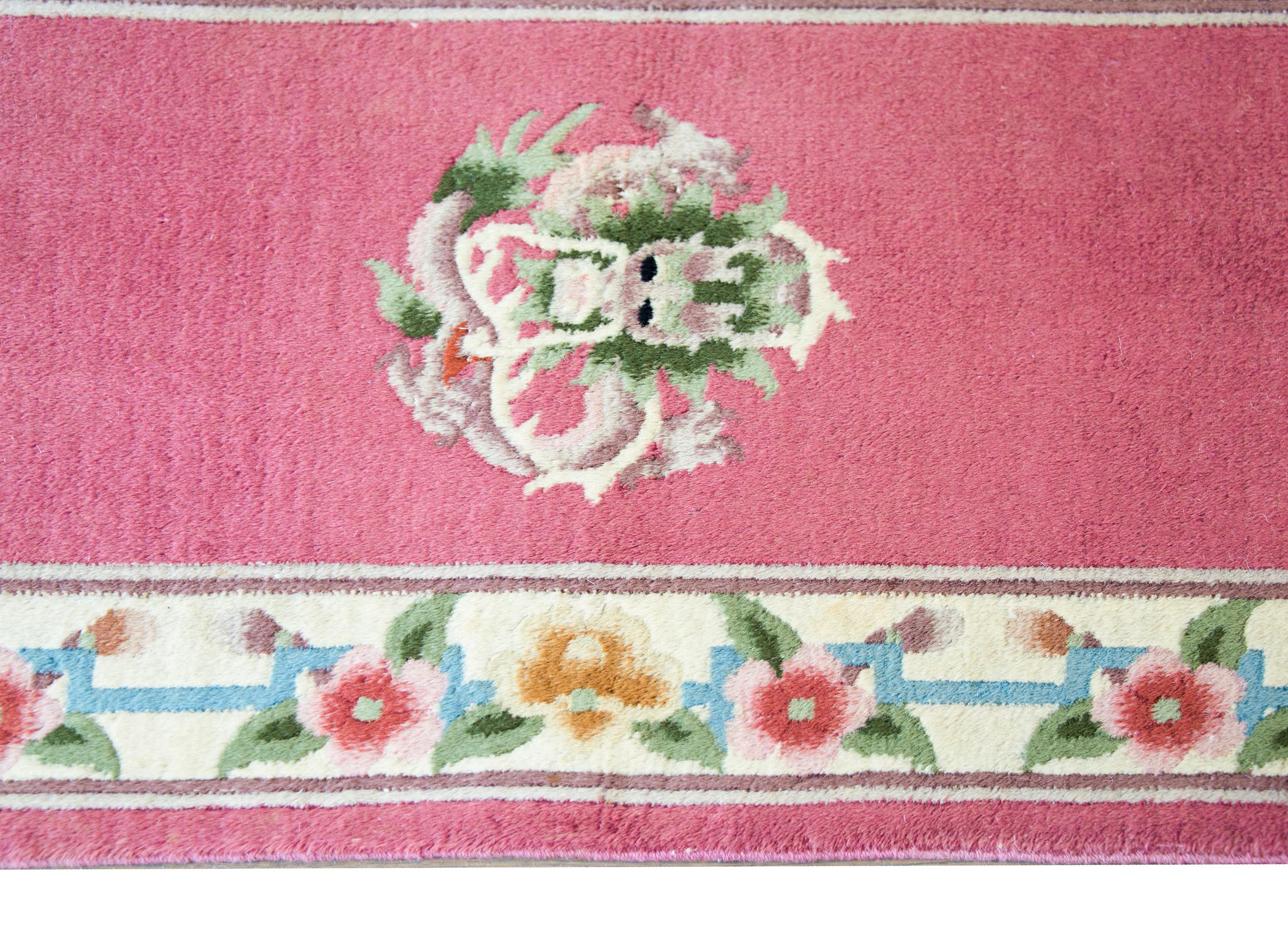 Noué à la main Tapis de couloir chinois vintage en vente