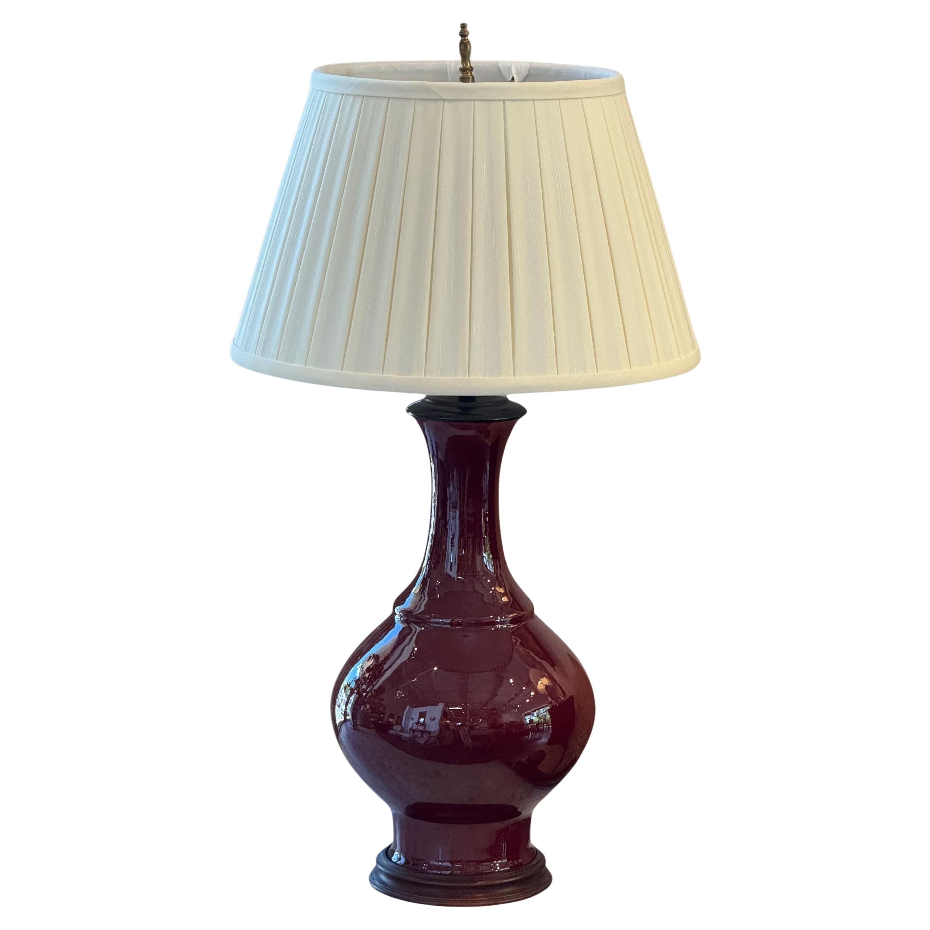 Vintage Chinese Sang-De-Boeuf Glazed Lamp