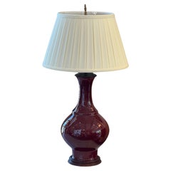 Lampe chinoise vintage émaillée Sang-De-Bœuf