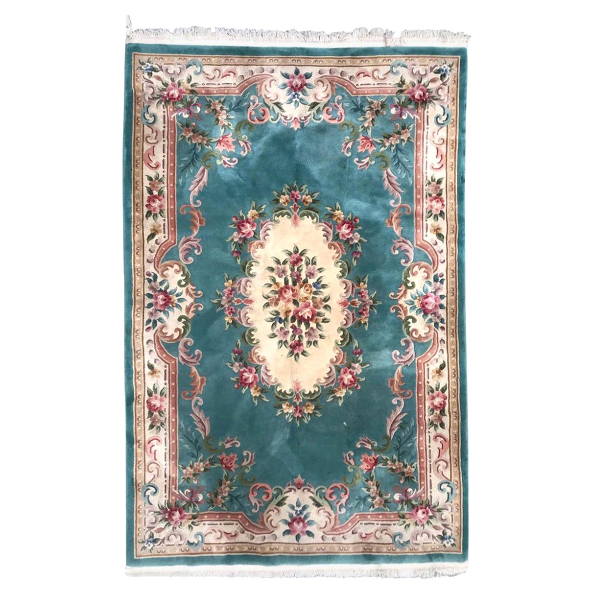 Vintage Chinese Savonnerie Style Rug