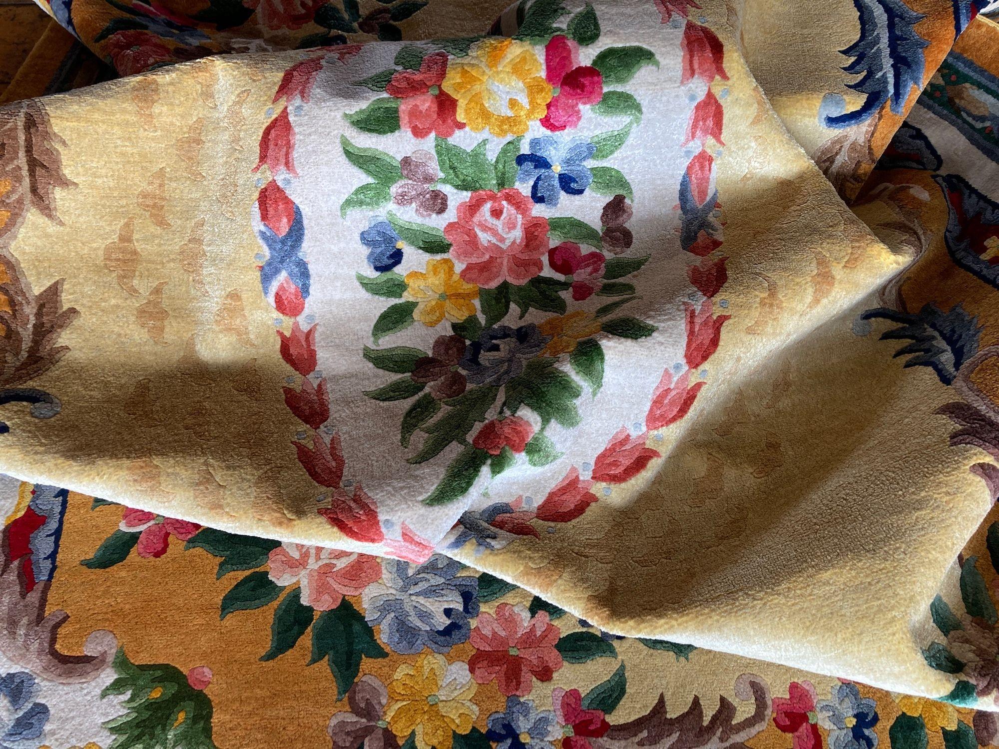 Vintage Chinese Silk Carpet 2.43m X 1.59m im Angebot 7