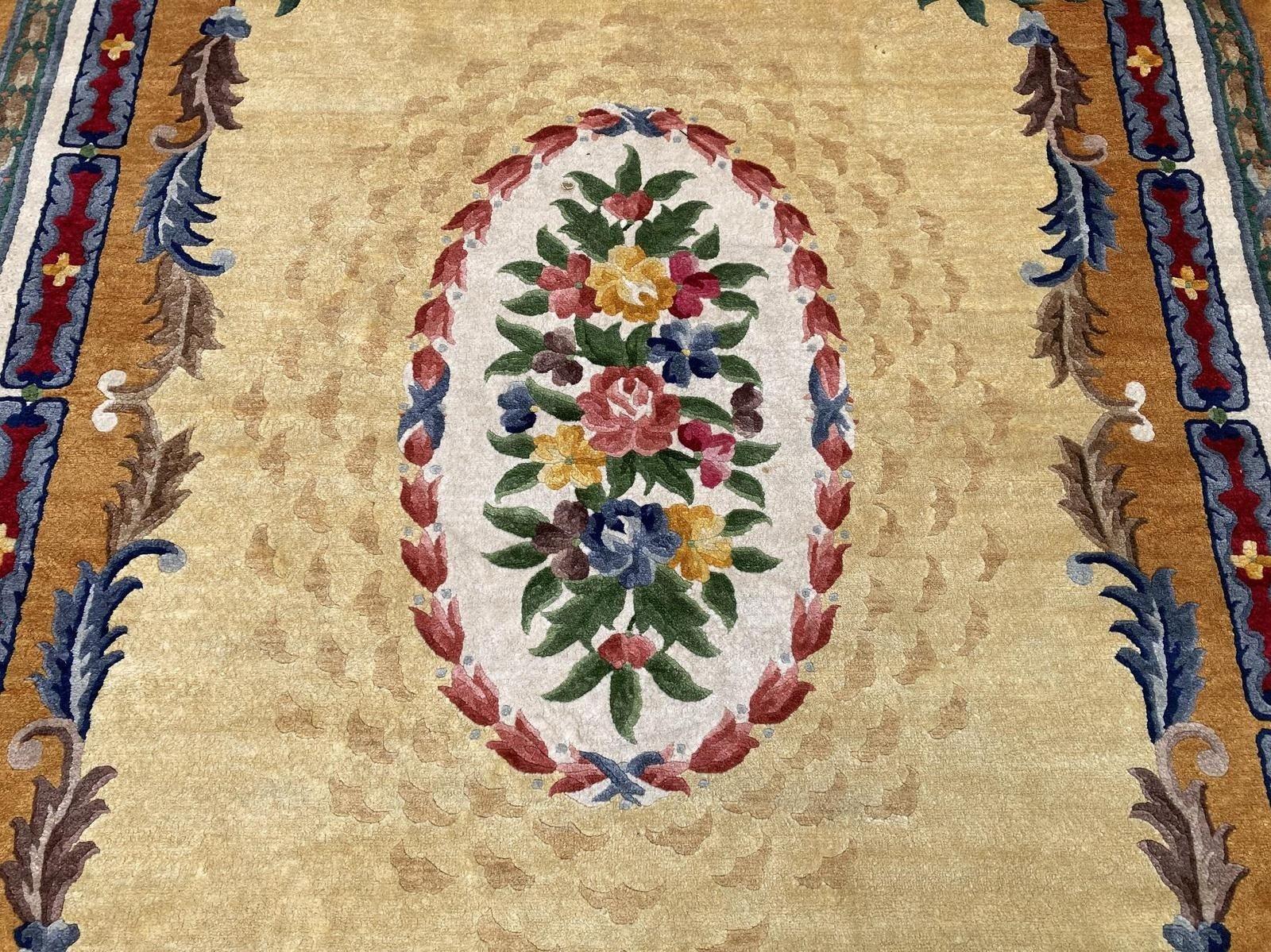 Vintage Chinese Silk Carpet 2.43m X 1.59m im Angebot 1