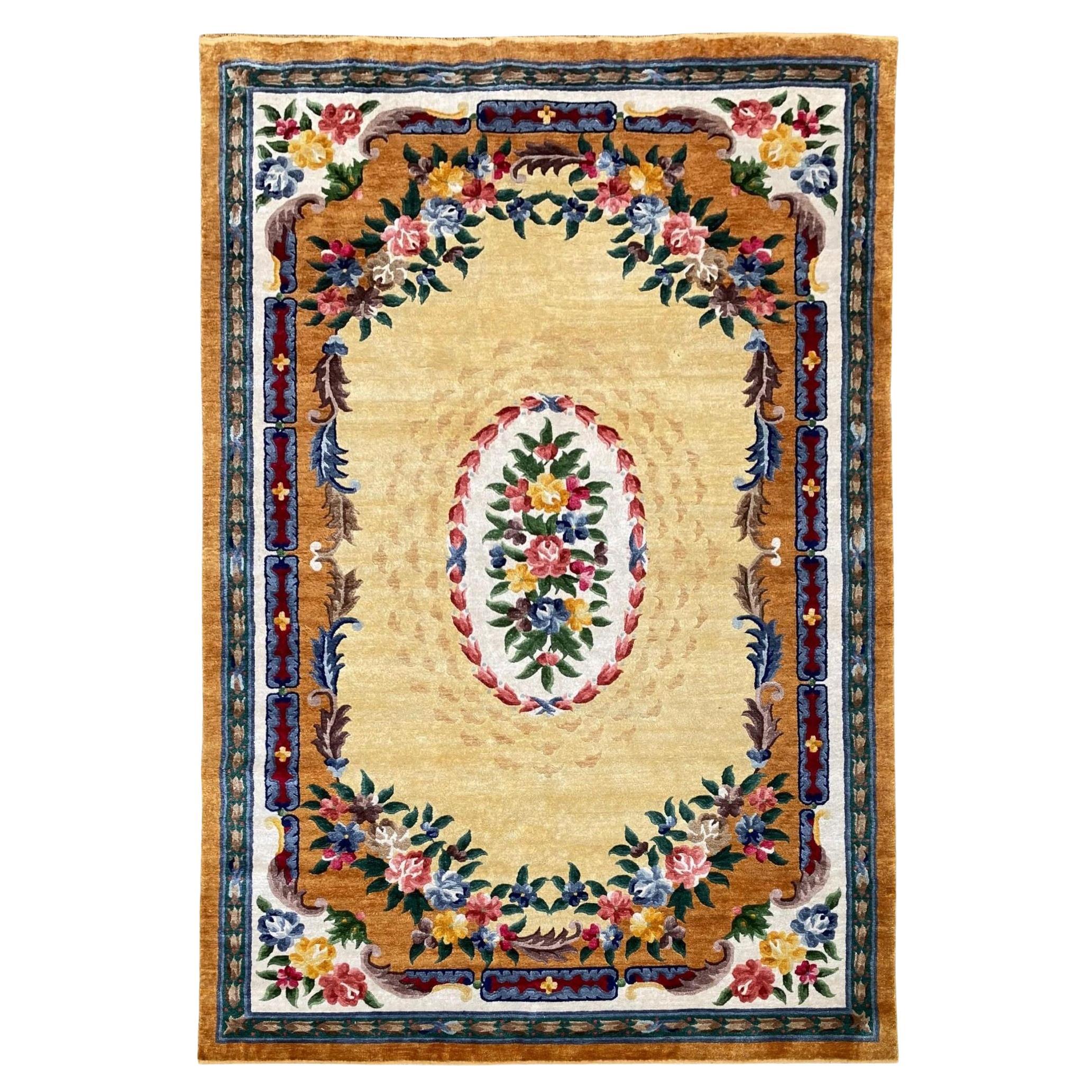 Vintage Chinese Silk Carpet