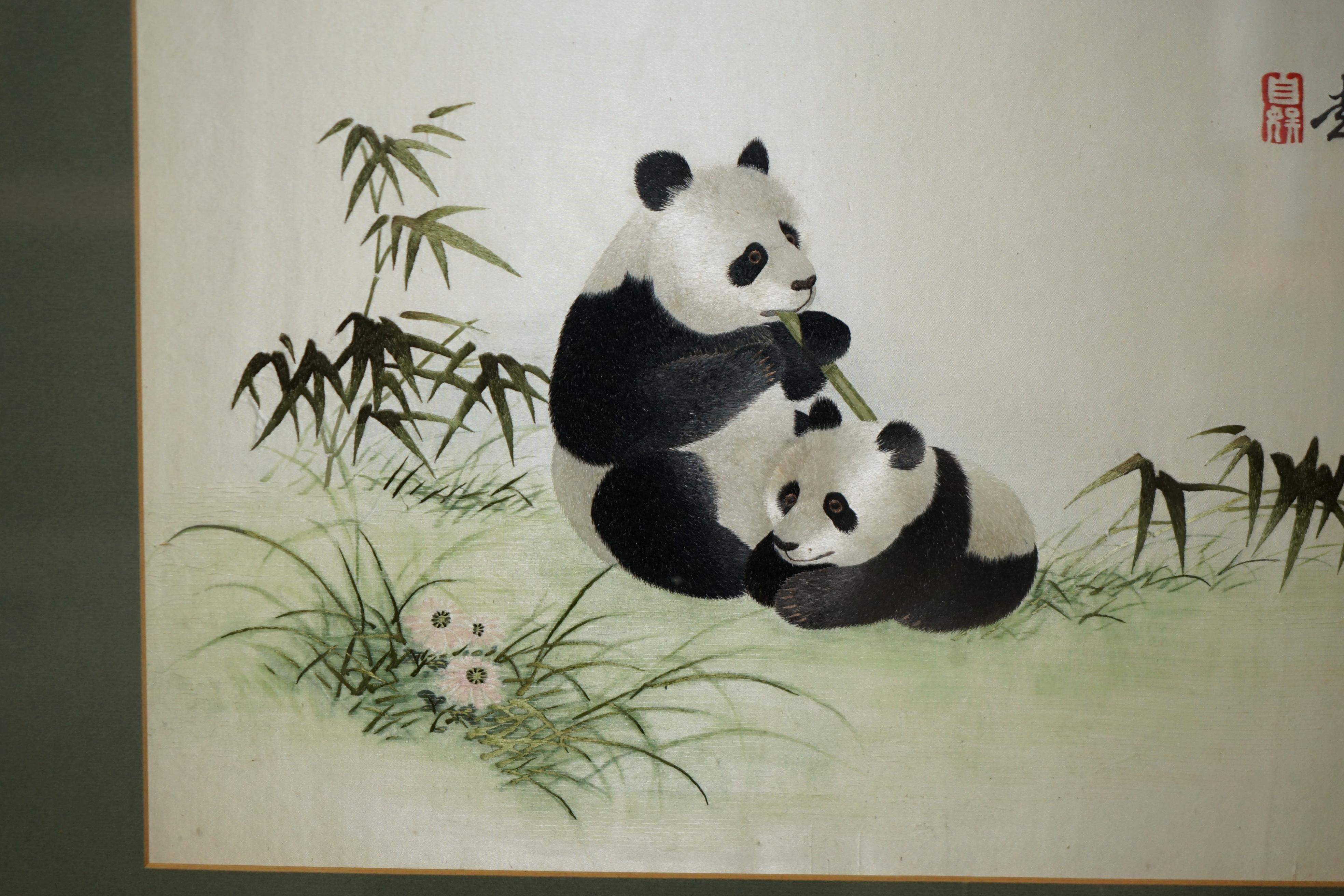 Royal House Antiques

Royal House Antiques is delighted to offer for sale this lovely super decorative vintage Chinese Silk Tapestry Depicting Pandas having fun in the forest

A very good looking and well made vintage piece, there are some later