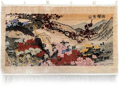 Vintage Chinese Silk Landscape Rug 91cm×152 cm Art Nouveau Rug Design 3×5