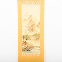 Vintage Chinese Silk Landscape Scroll Wall Art Hanging Decor 2