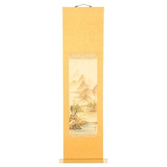 Vintage Chinese Silk Landscape Scroll Wall Art Hanging Decor 2
