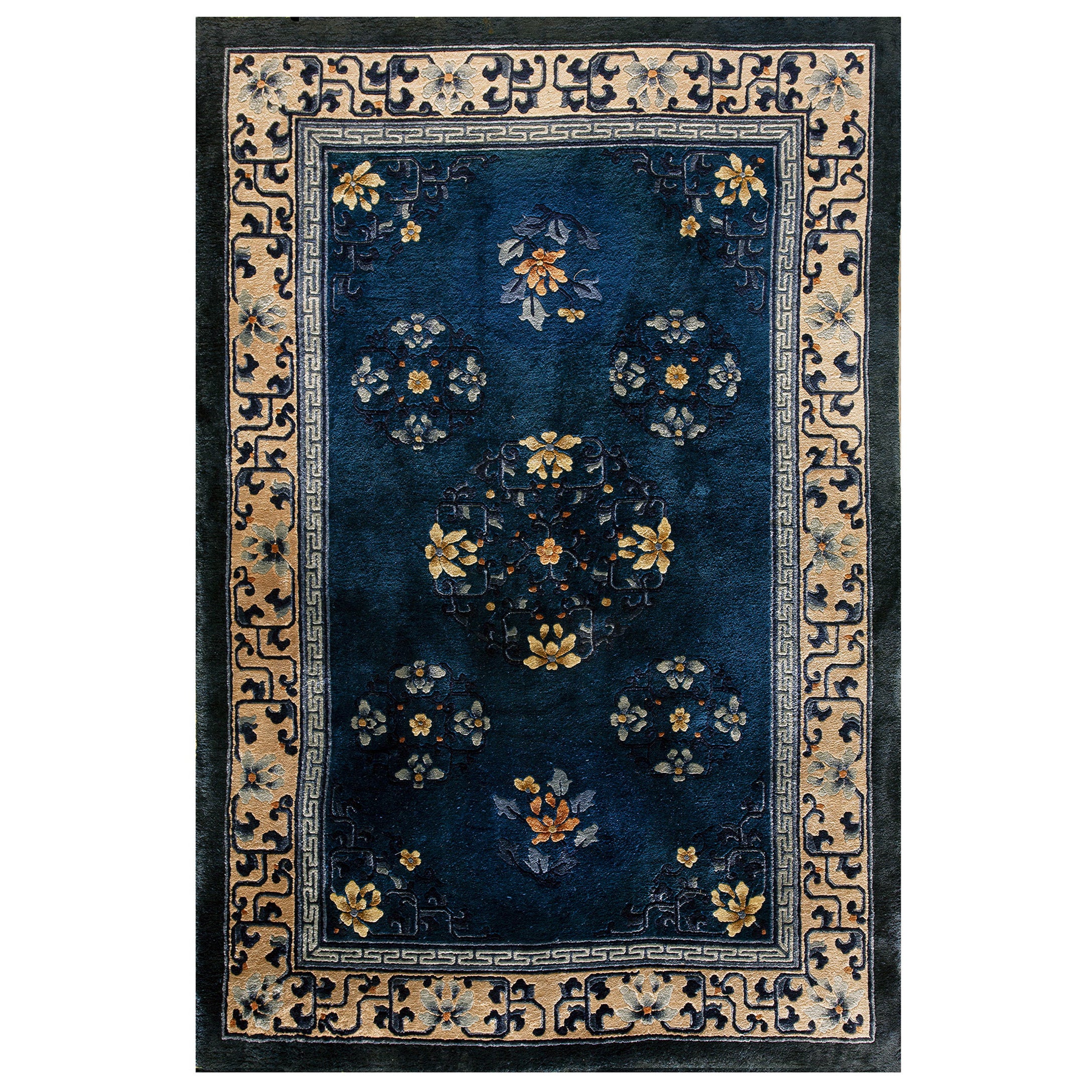 Tappeto cinese vintage in seta ( 4' x 6' 3" - 122 x 190 cm )