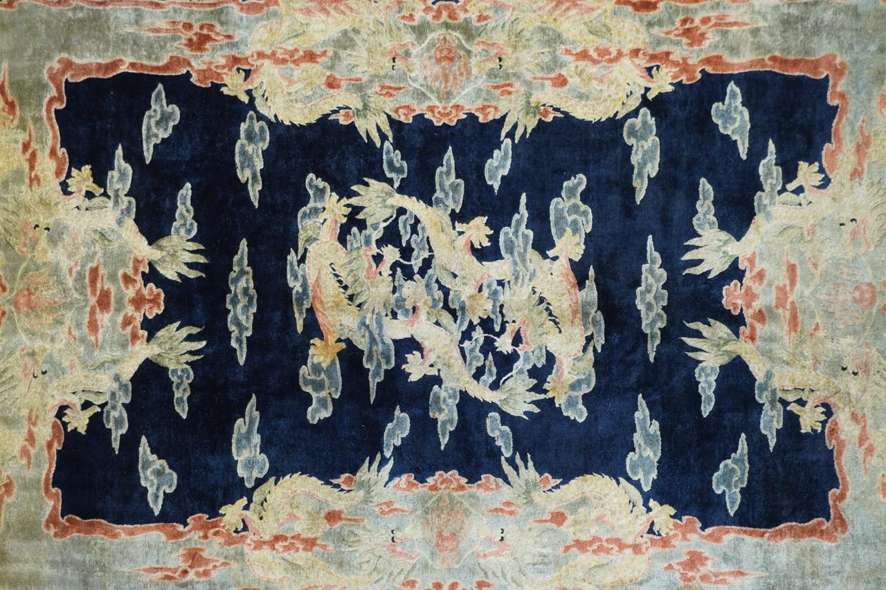Vintage Chinese Silk Rug 5’1