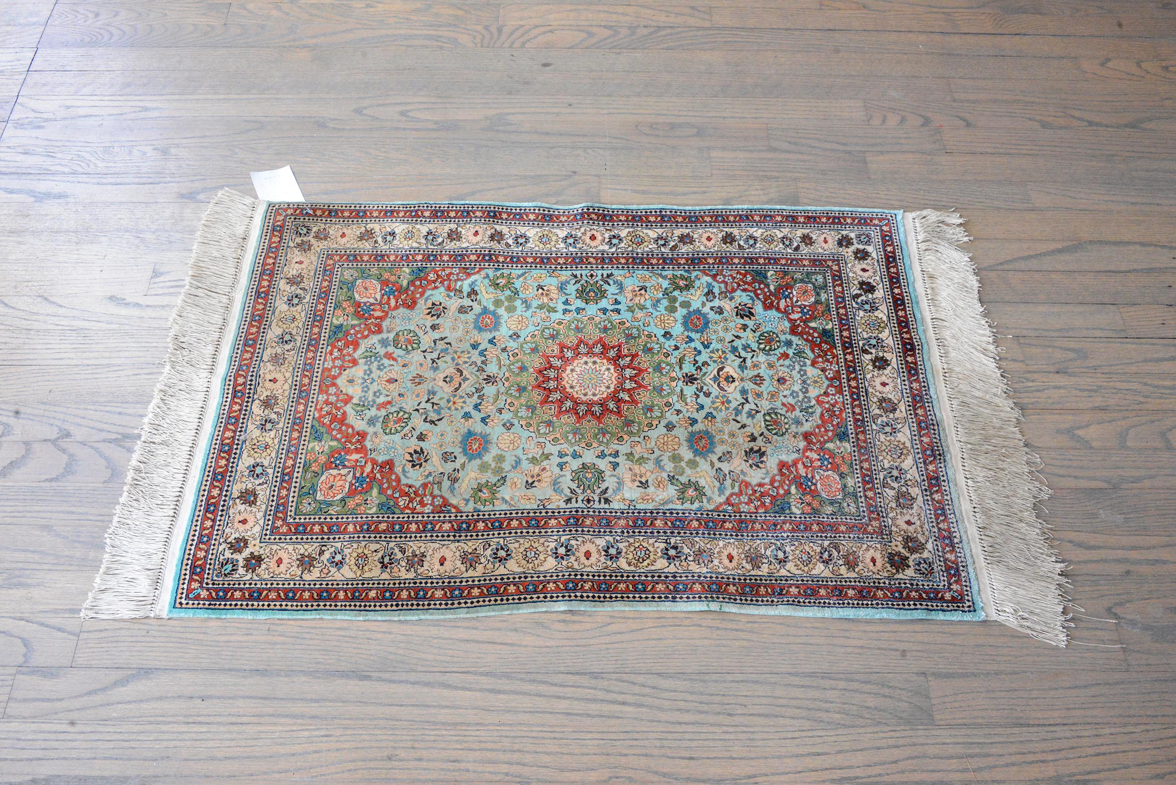 Vintage Chinese Silk Rug For Sale 6