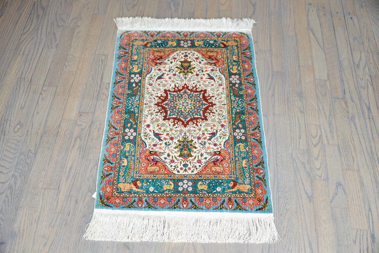 Vintage Chinese Silk Rug For Sale 6