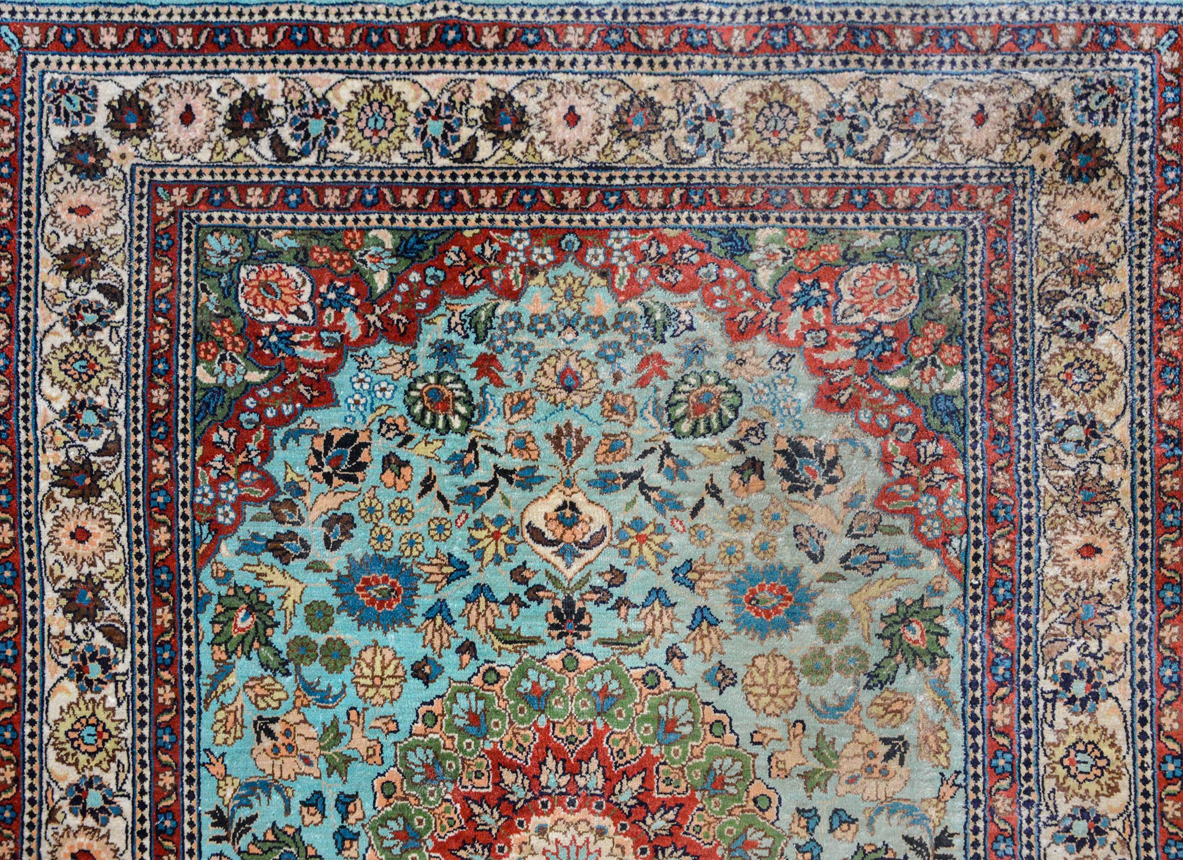 20th Century Vintage Chinese Silk Rug For Sale