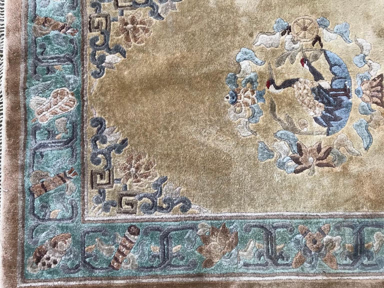 Vintage Chinese Silk Rug For Sale at 1stdibs