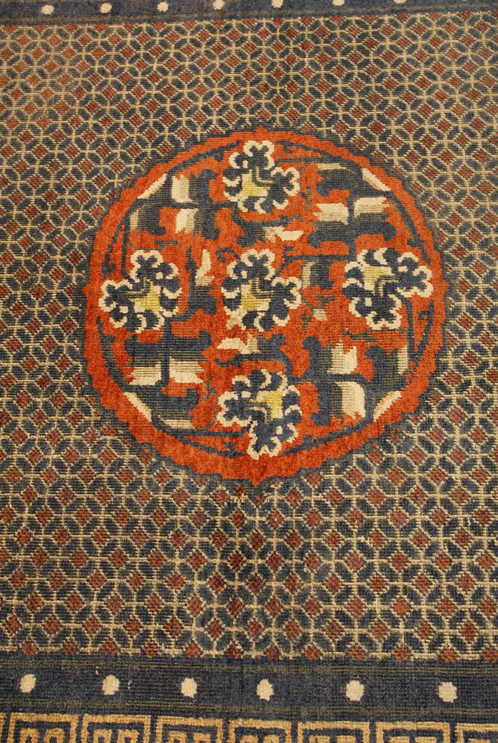 Other Vintage Chinese Silk Rug with Medallion, ca. 1920 For Sale