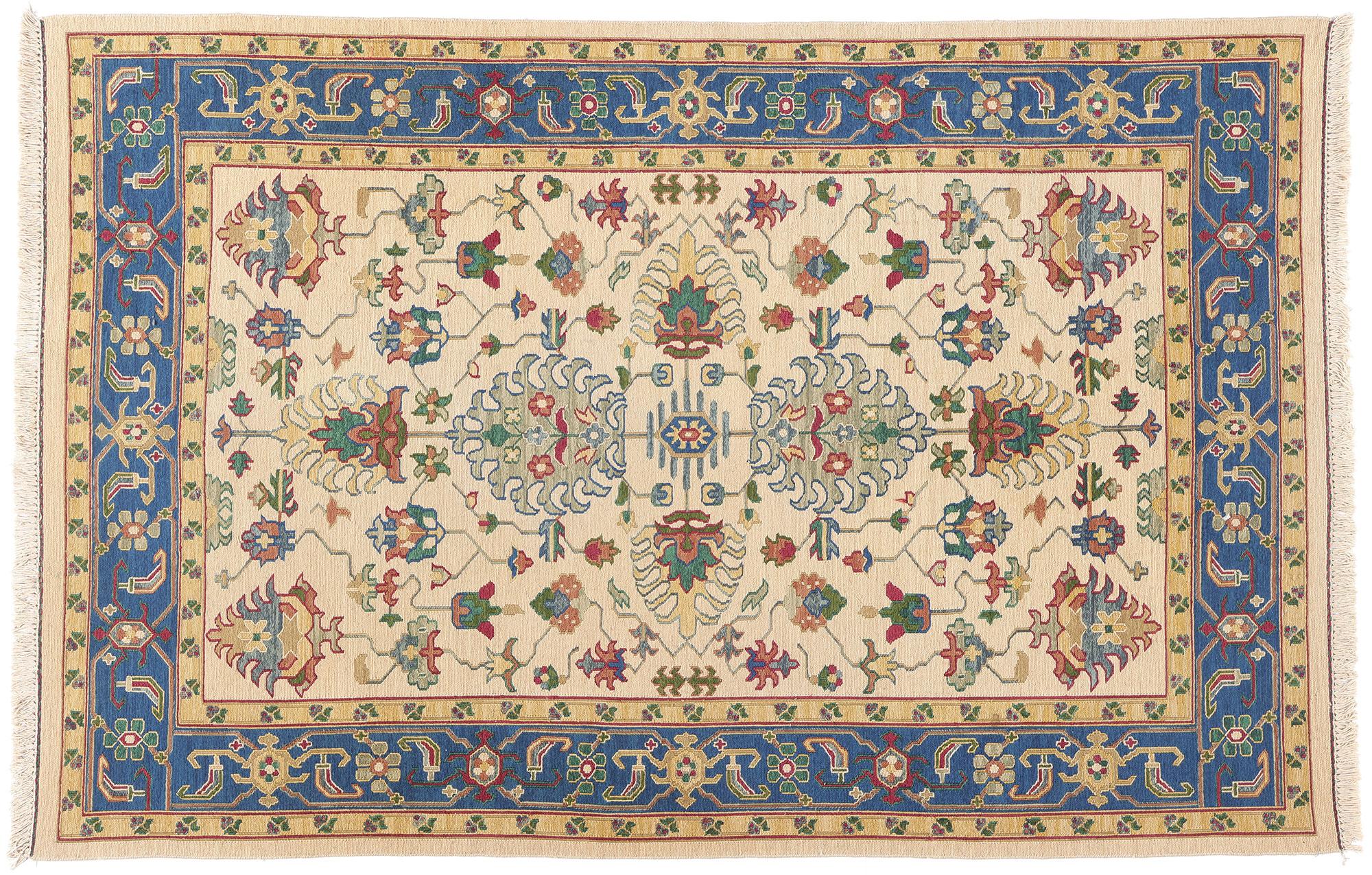 Vintage Chinese Soumak Carpet with Modern Style For Sale 3