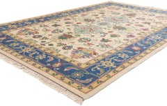 Vintage Chinese Soumak Carpet with Modern Style