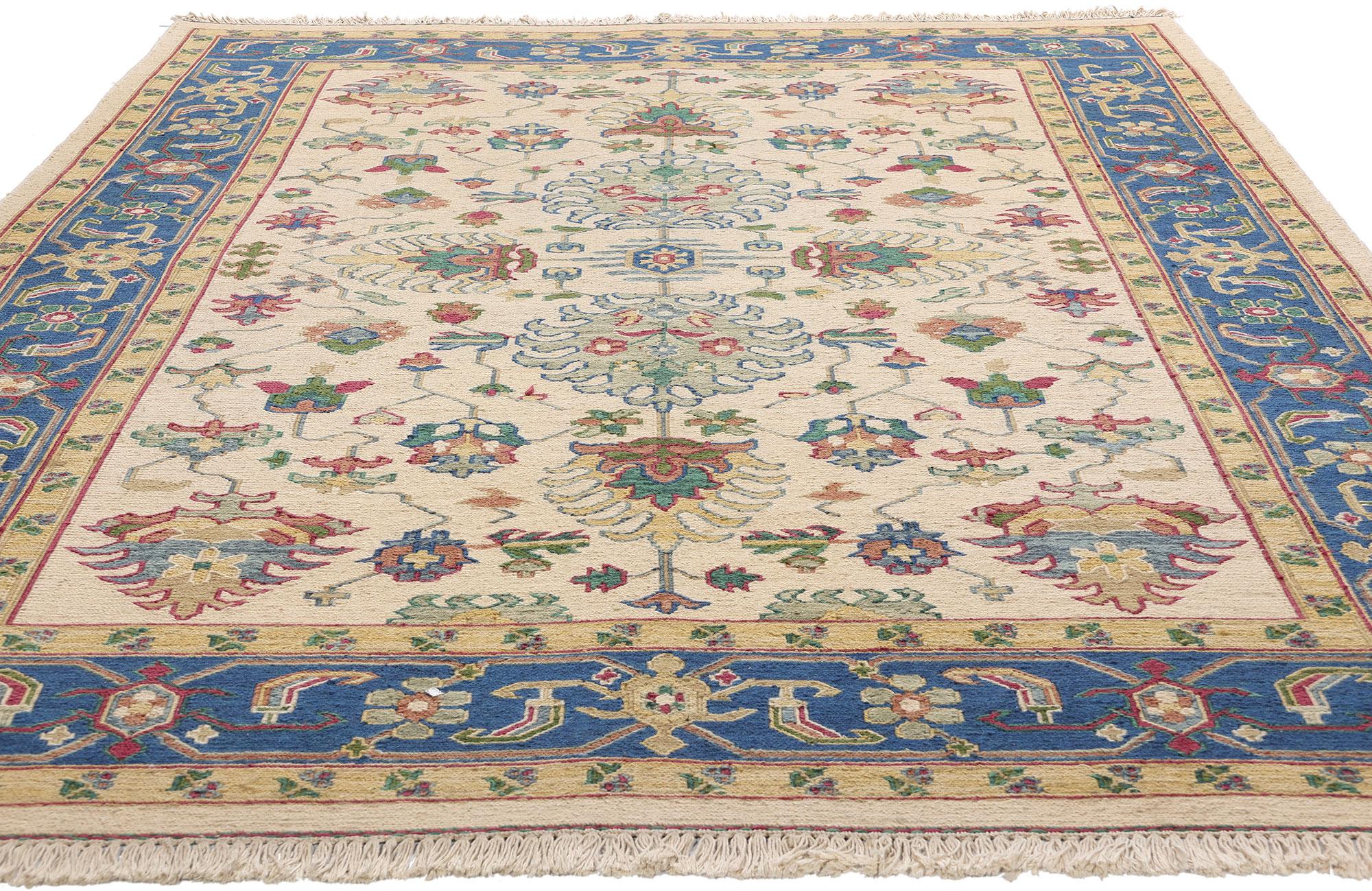 Sumak Vintage Chinese Soumak Carpet with Modern Style For Sale