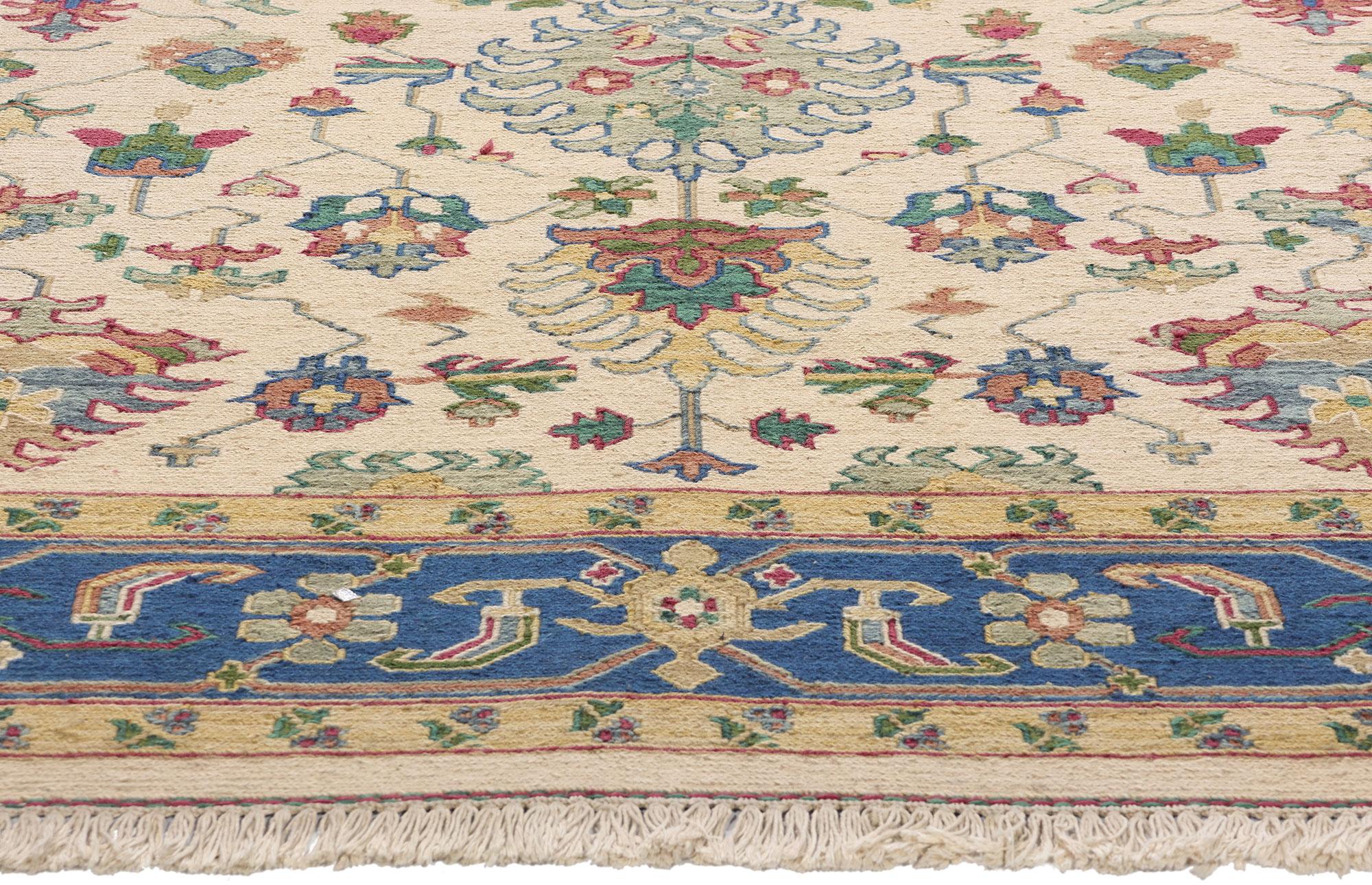 Hand-Woven Vintage Chinese Soumak Carpet with Modern Style For Sale