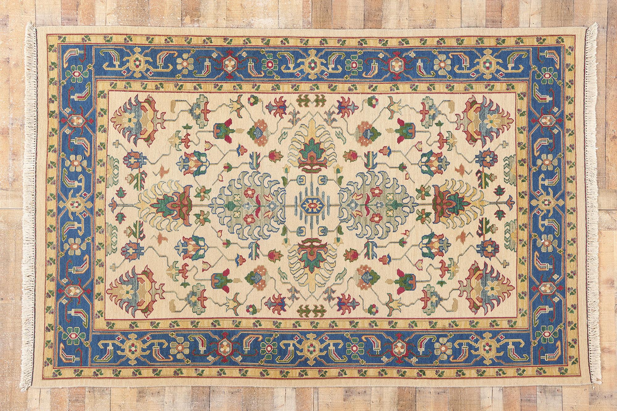 Vintage Chinese Soumak Carpet with Modern Style For Sale 2