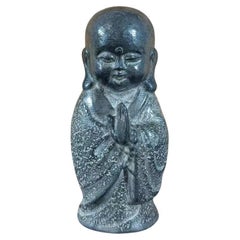 Vintage Chinese Stone Carving Little Standing Monk Statue