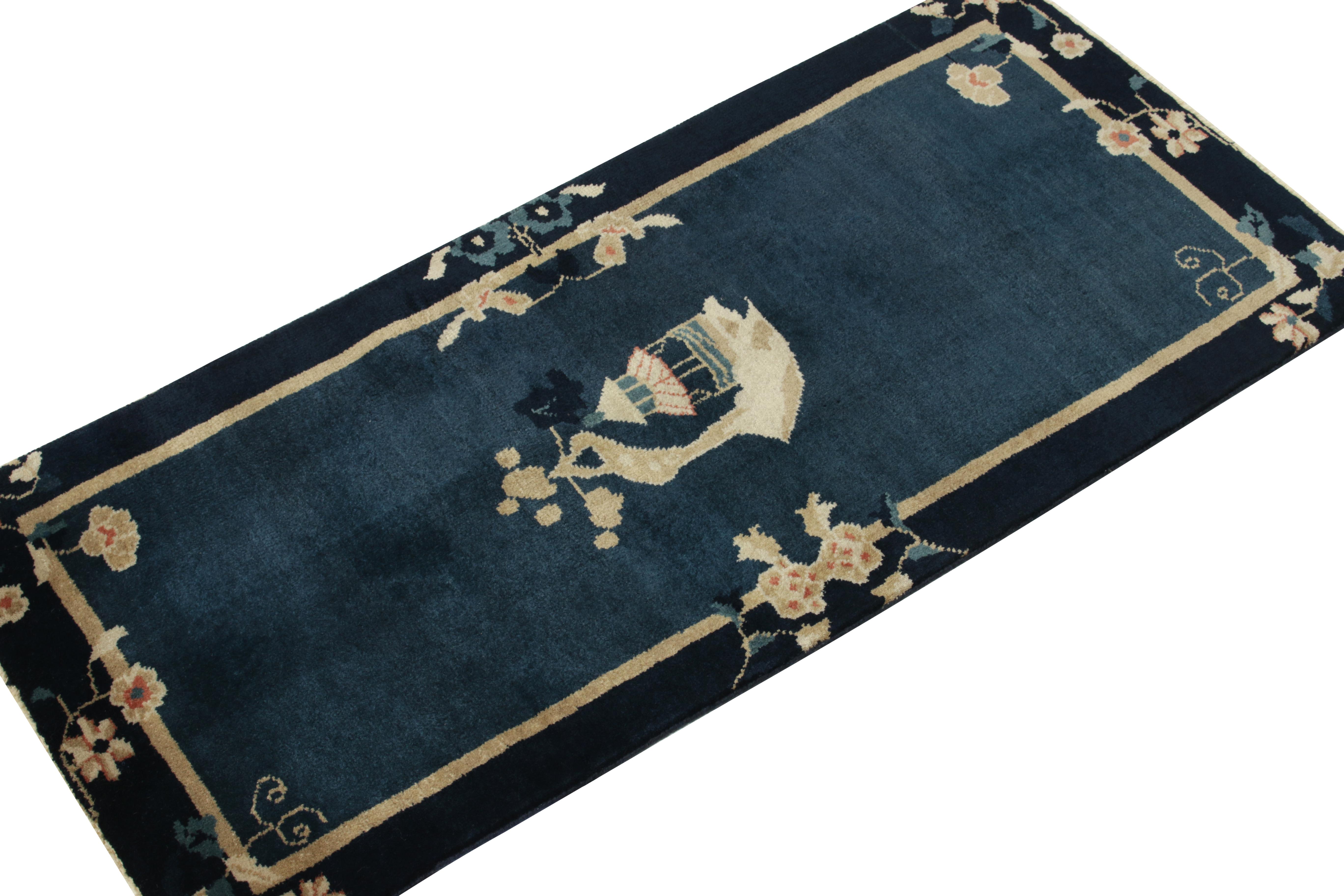 Hand-knotted in wool, a 2x4 vintage interpretation of Chinese Art Deco rugs from Rug & Kilim’s Modern Classics Collection. 

On the Design: While originating circa 1970-1980, the style draws on the most coveted 1920s Jazz Age style in its
