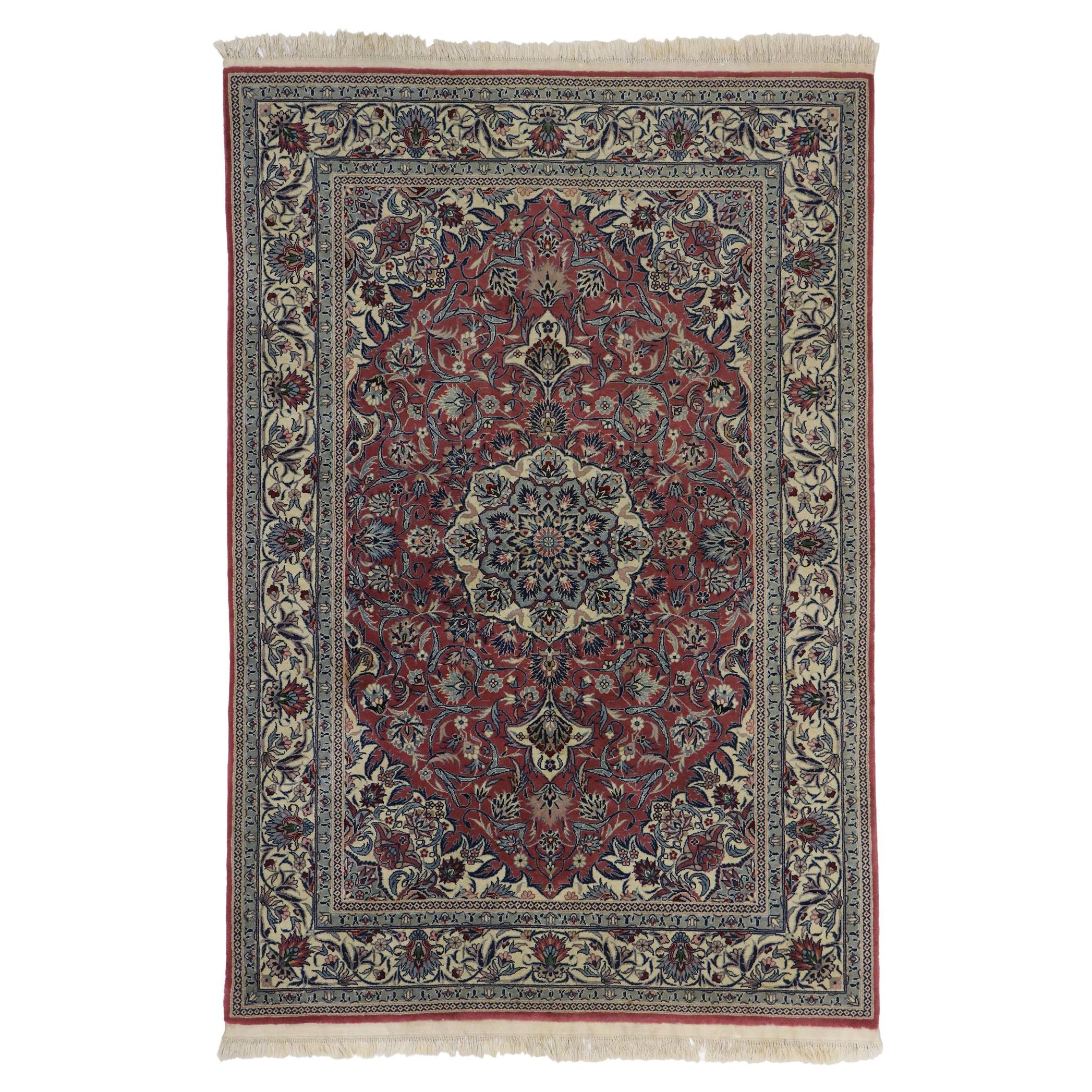 Vintage Chinese Tabriz Rug with Traditional Style