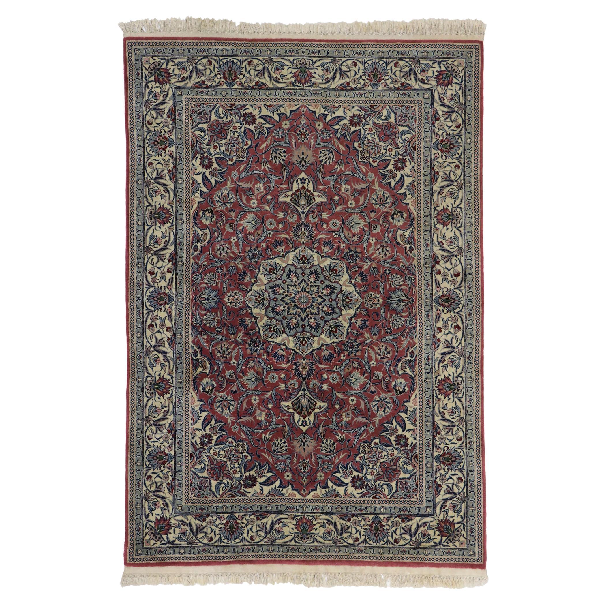 Vintage Chinese Tabriz Rug with Traditional Style For Sale