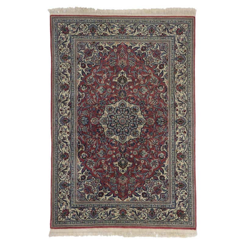 Vintage Chinese Tabriz Style Rug with Mina Khani Mahi Fish Design For ...