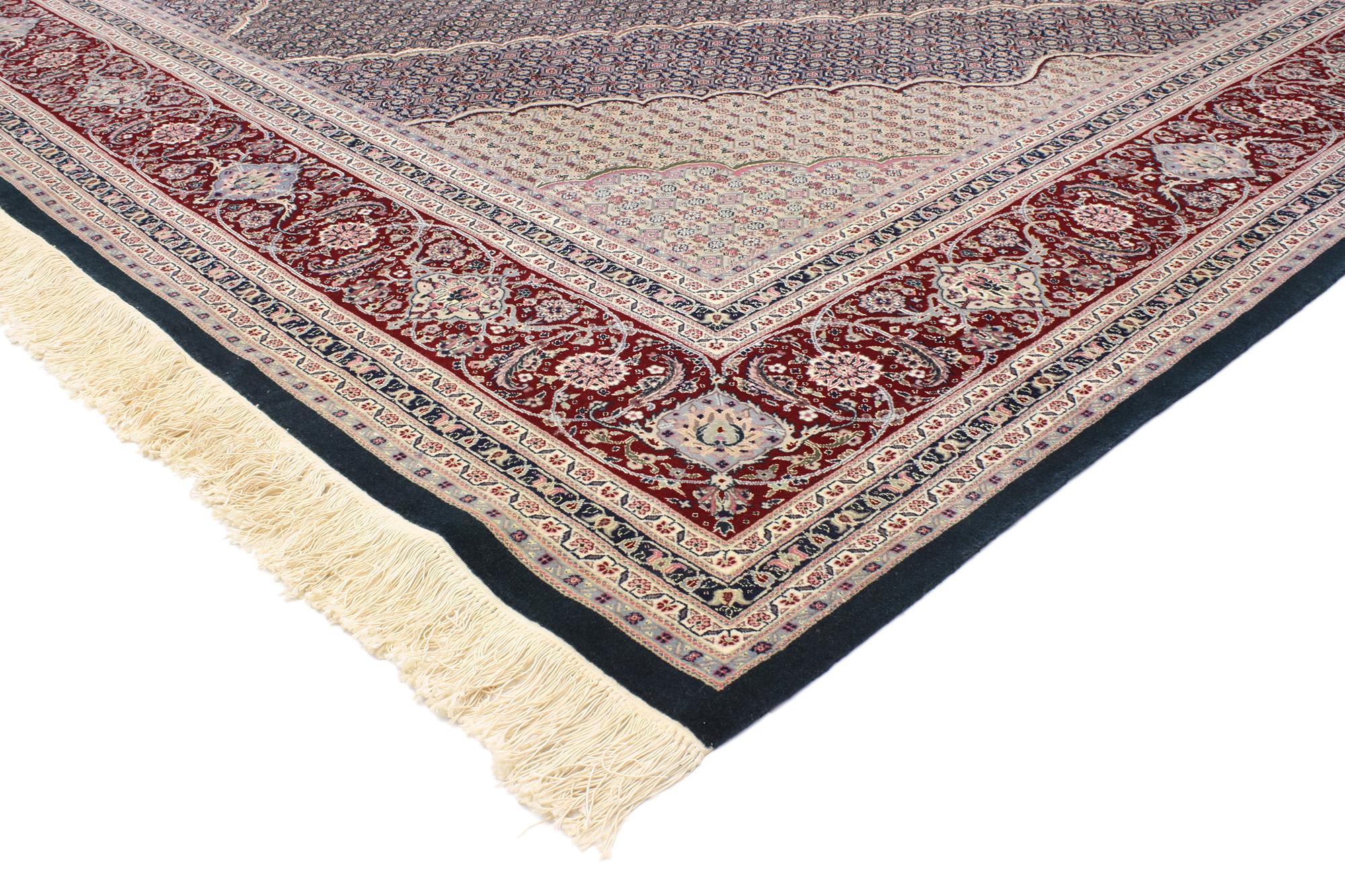 76867 Vintage Chinese Tabriz Rug, 09'08 x 13'07. Chinese Tabriz rugs are a style of traditional handmade rugs crafted in China, inspired by the designs of Tabriz rugs from Iran. They feature intricate floral motifs, geometric patterns, and elaborate