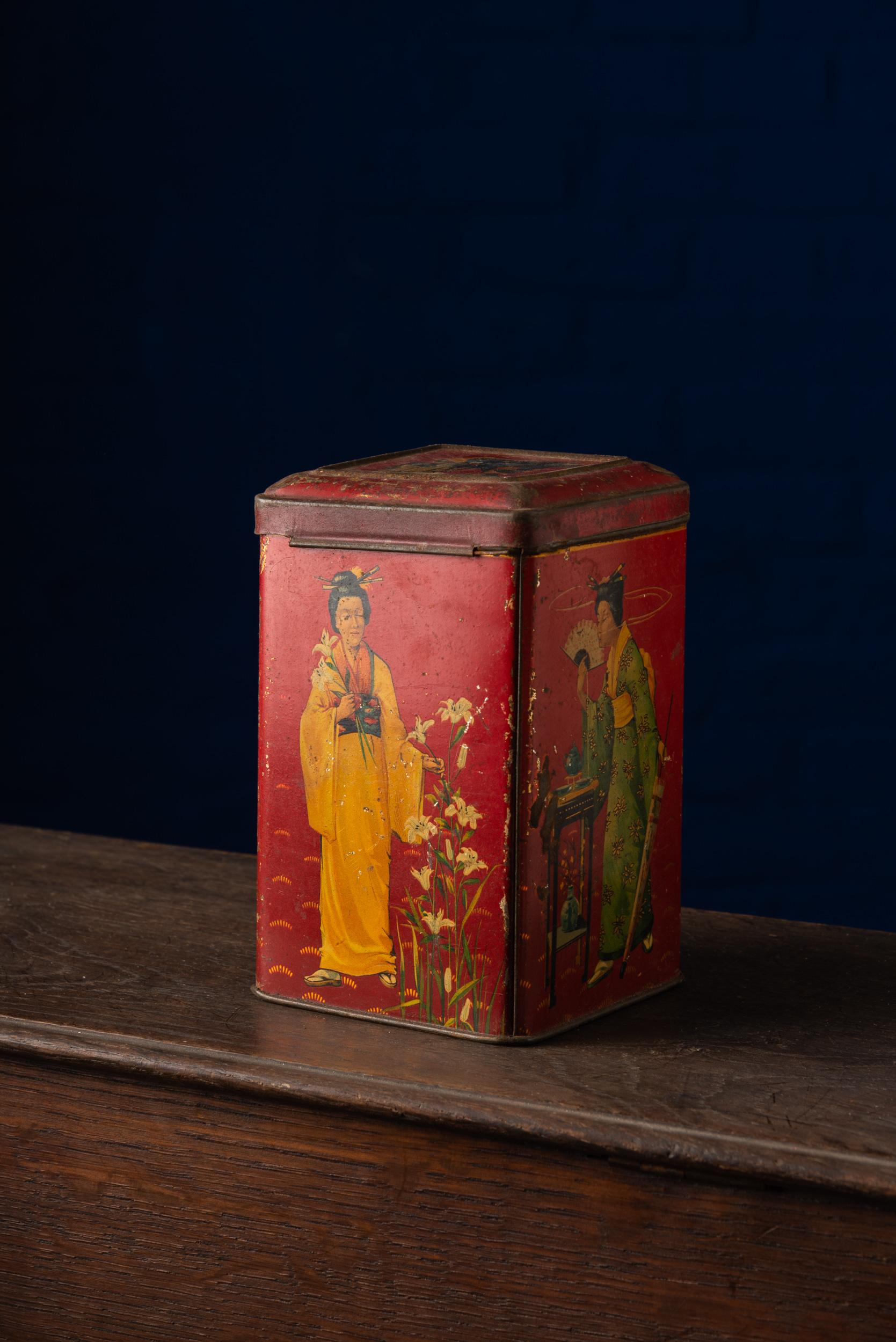 Vintage Chinese Tea Tin Box For Sale at 1stDibs antique chinese tea box