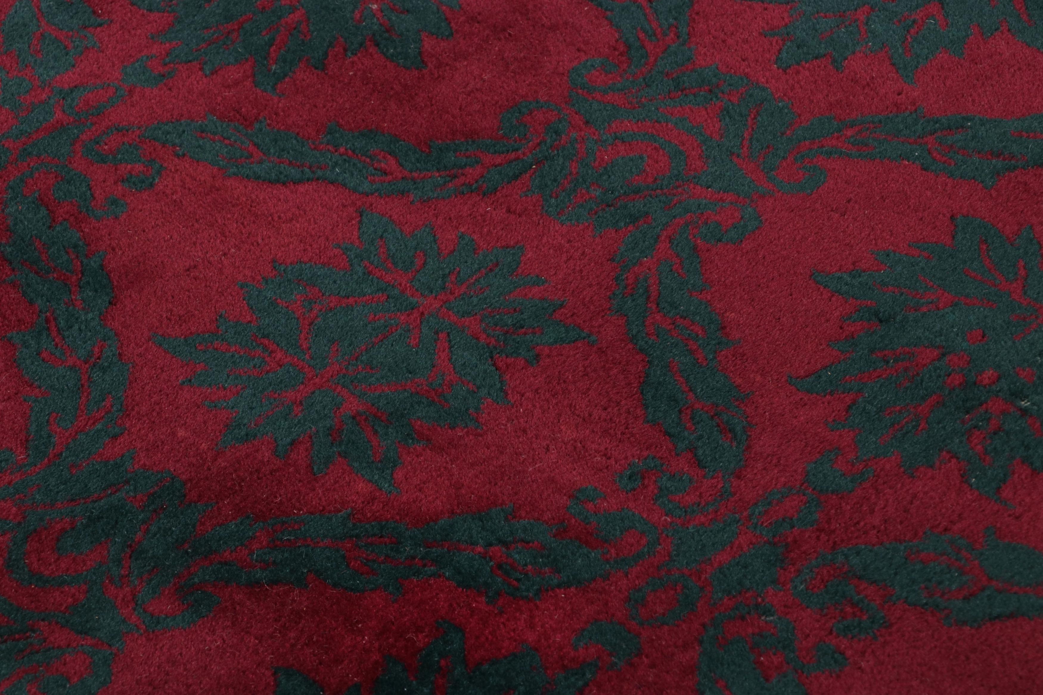 Art déco Textile chinois vintage, rouge avec brocart géométrique vibrant - Rug & Kilim en vente