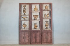 Vintage Chinese Three-Panel Screen with Painted Classical Vessel Motifs