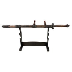 Vintage Chinese Traditional Tai Ji Jian, Sword with Dragon Motif.