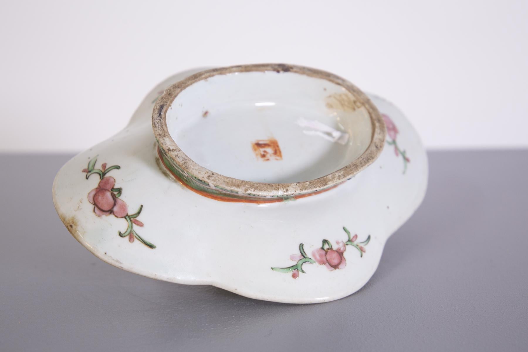Bandeja china vintage de cerámica pintada a mano Chino en venta