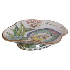 Bandeja china vintage de cerámica pintada a mano
