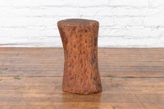 Vintage Chinese Tree Stump Wooden Pedestal with Rustic Character