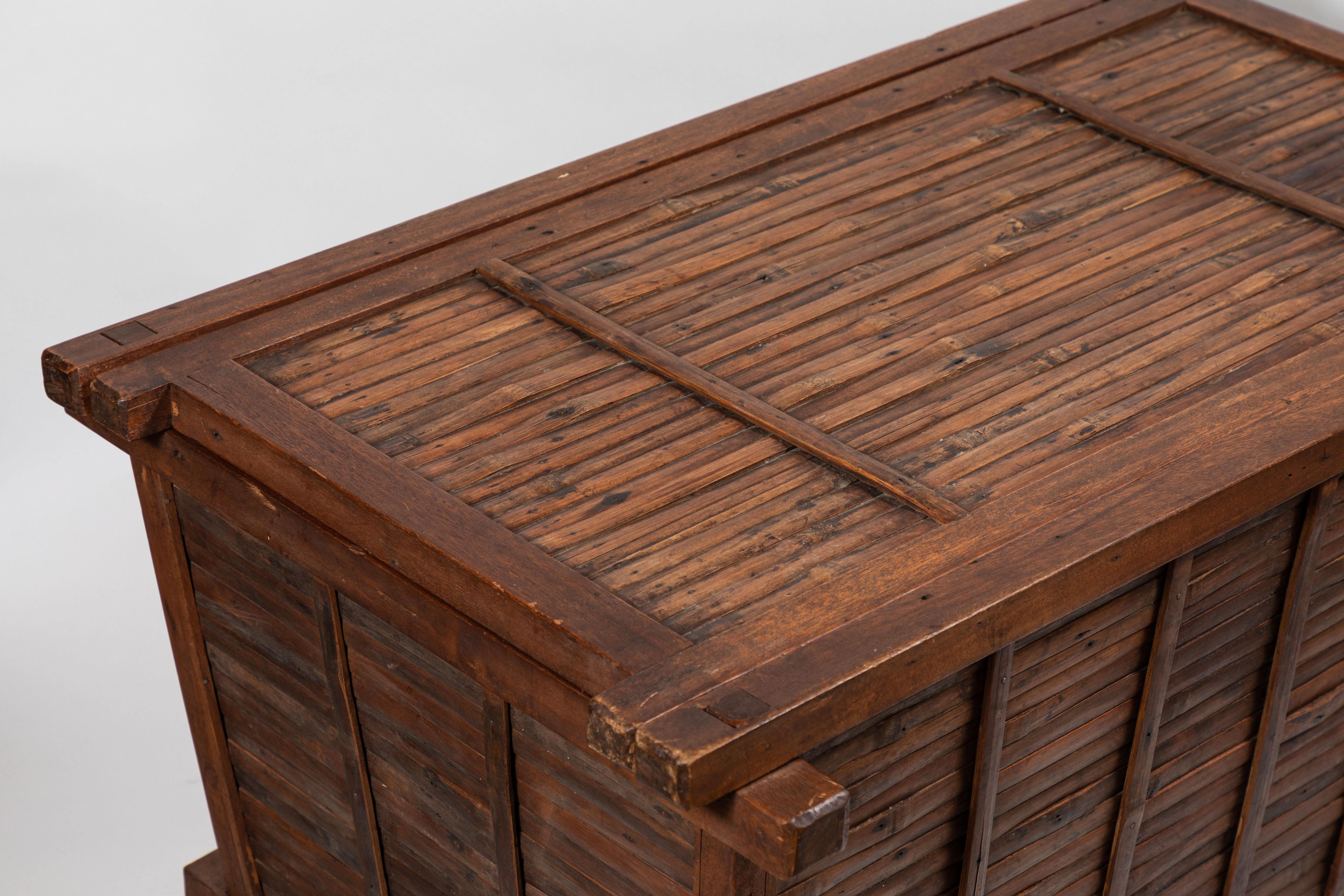 Vintage Chinese Trunk Made of Bamboo and Elm 6