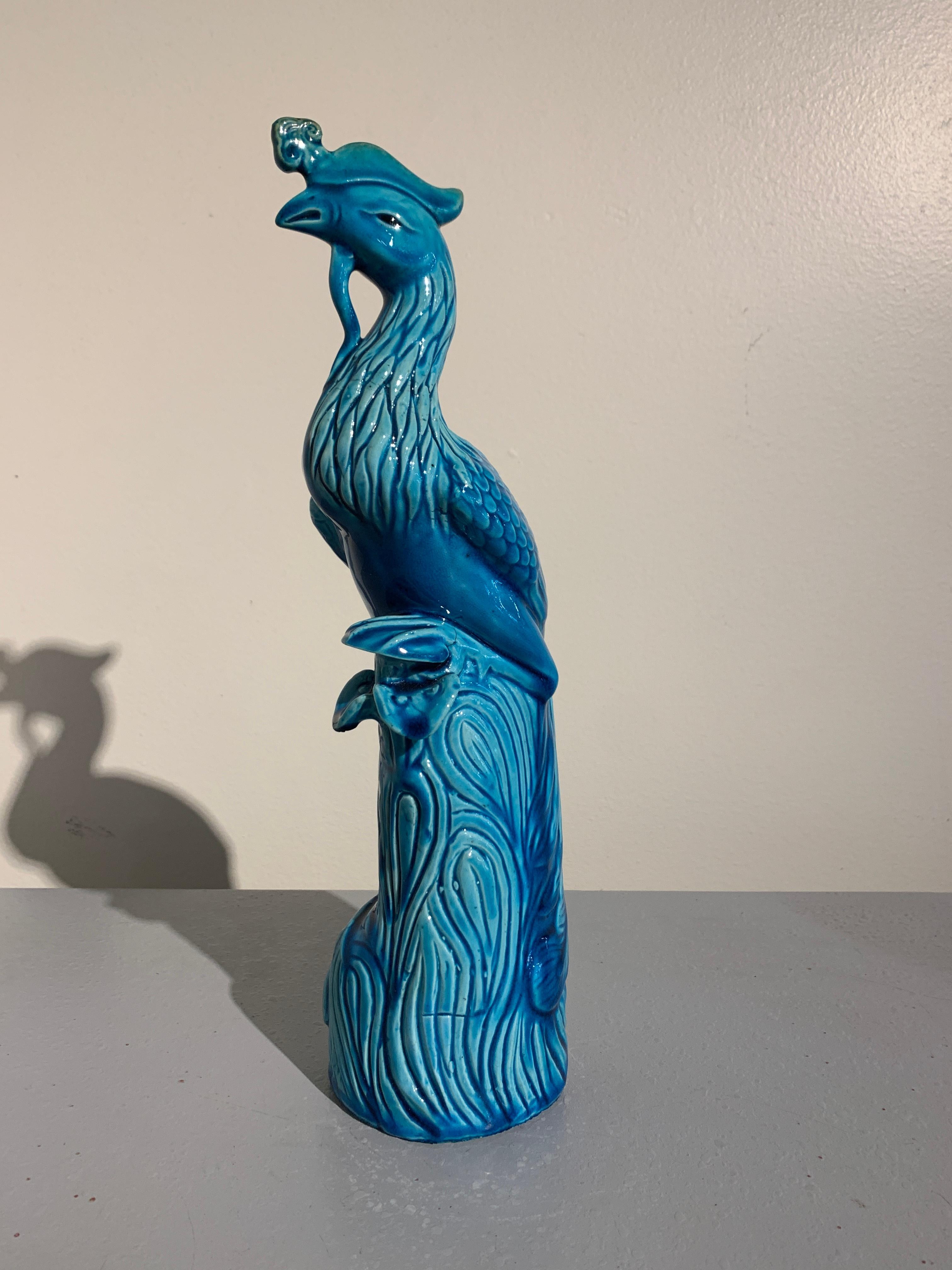 Vintage Chinese Turquoise Glazed Phoenix, Mid-20th Century, China 1