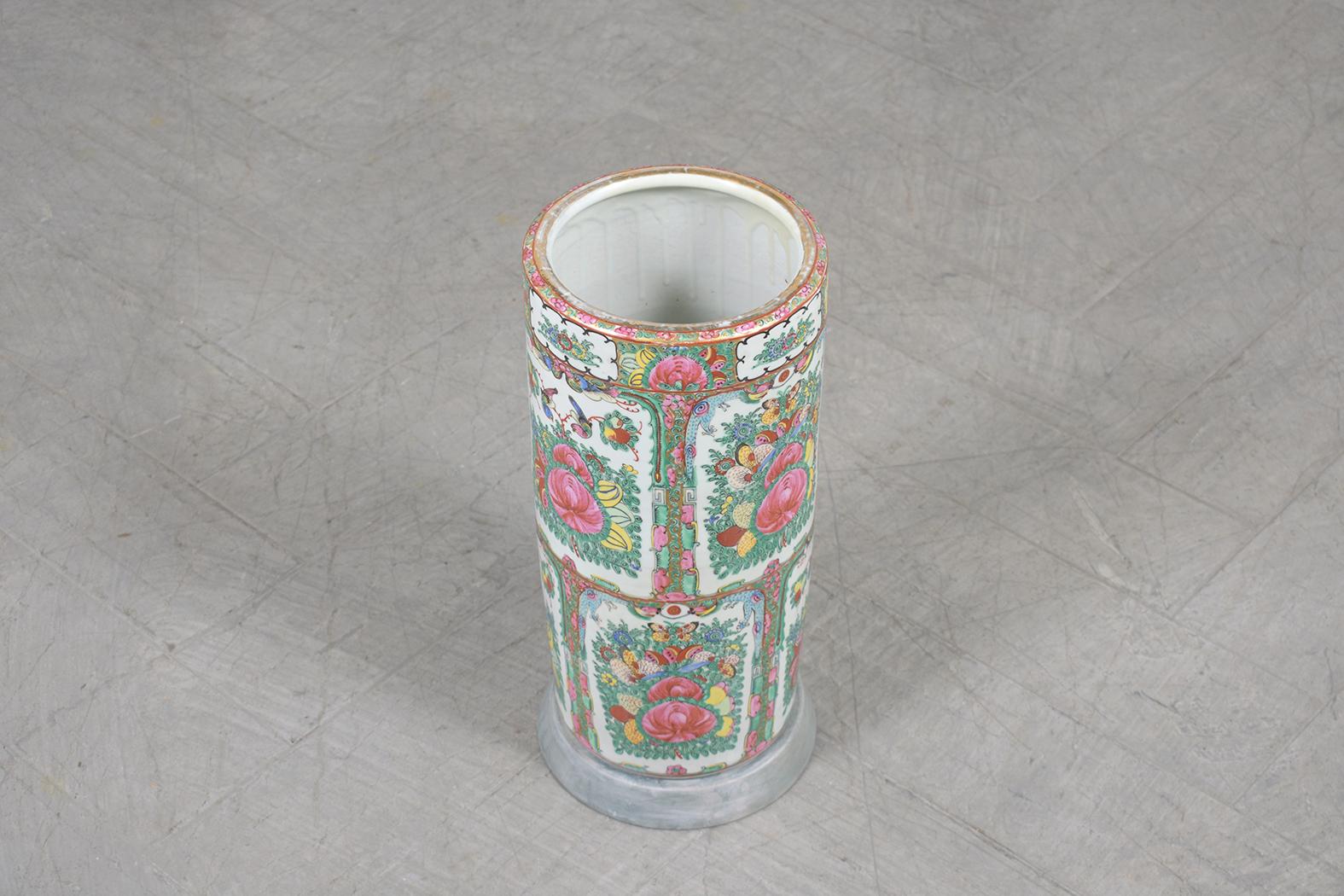 Mid-20th Century Vintage Chinese Porcelain Umbrella Stand For Sale