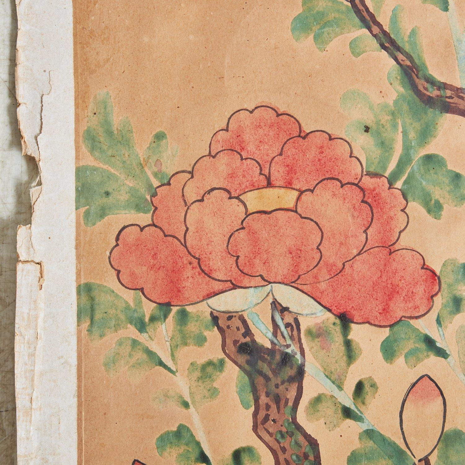 Papier Aquarelles chinoises vintage sur papier, XXe siècle en vente