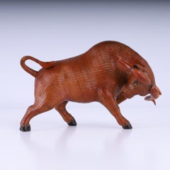 Vintage Chinese Wicker Bull from the Shanghai Collection