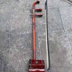 Vintage Chinese Wood Er Hu Musical Instrument