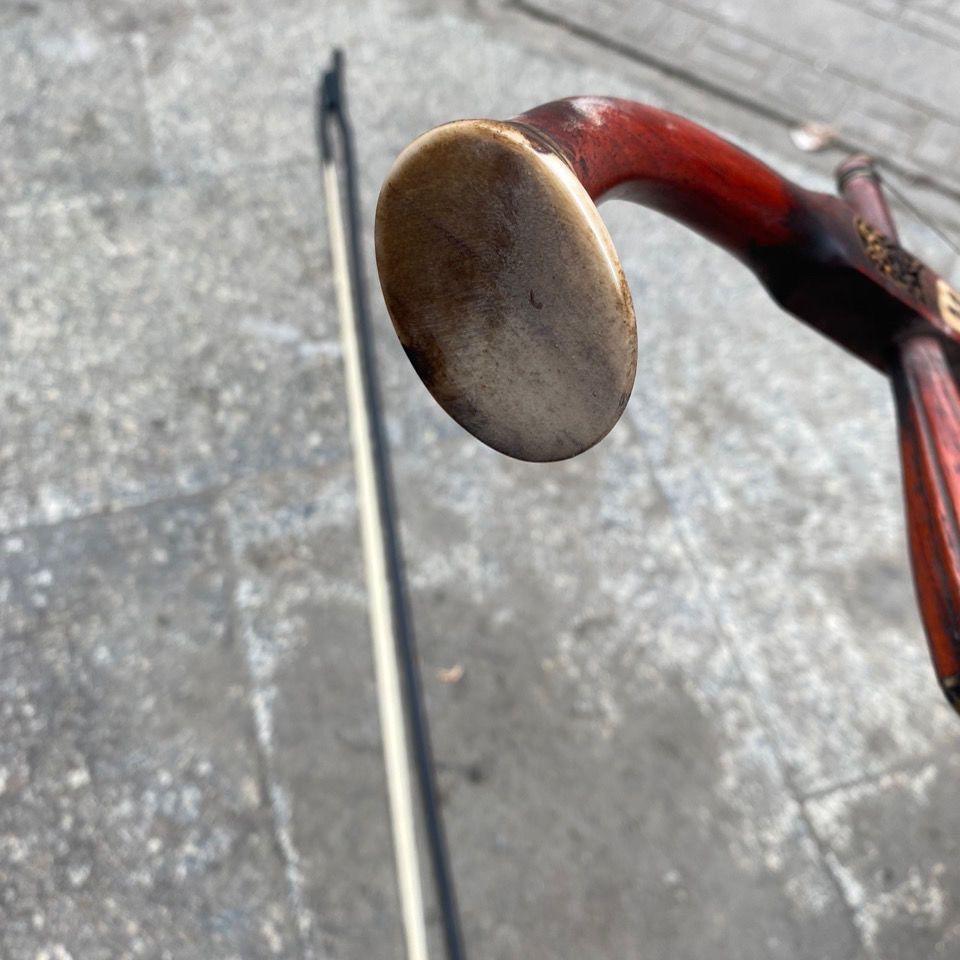 Vintage Chinese Wood Er Hu Musical Instrument For Sale 3